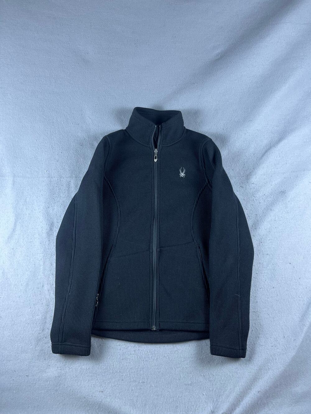Spyder Endure Sport Jacket Womens M Black Full Zip Knit Fleece Core Sweater